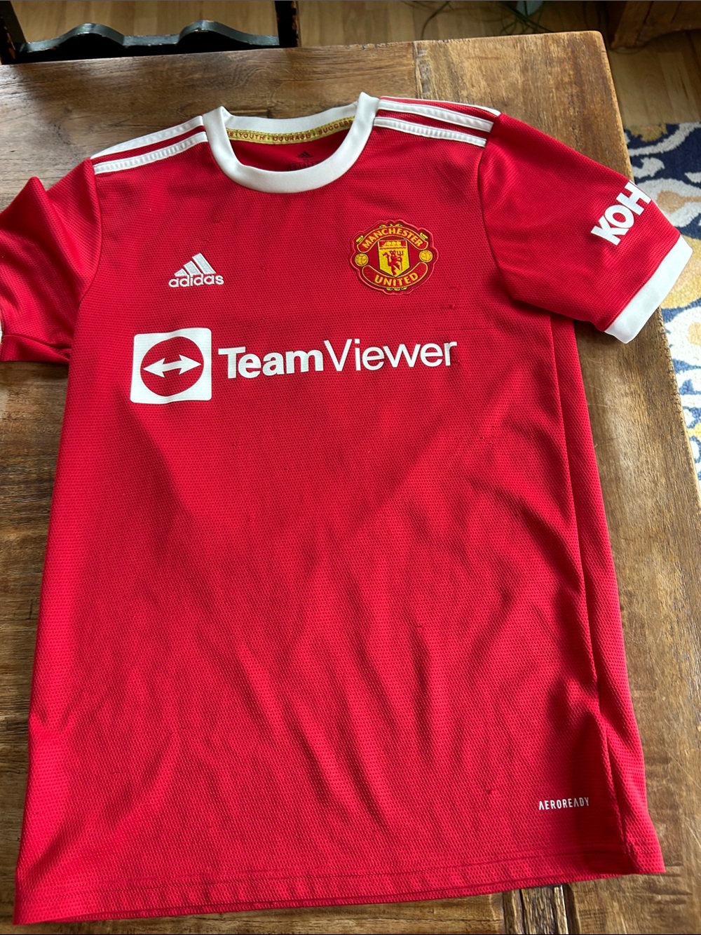 Ronaldo 7 - adidas Manchester United Red Jersey with White Accents, men’s S